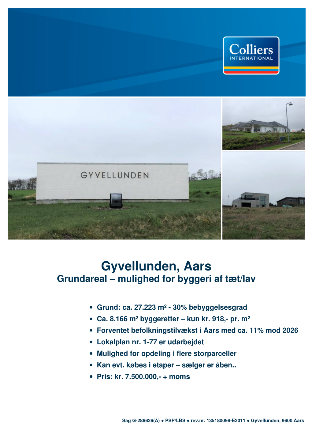 Gyvellunden, Aars Grundareal – Mulighed for Byggeri Af Tæt/Lav