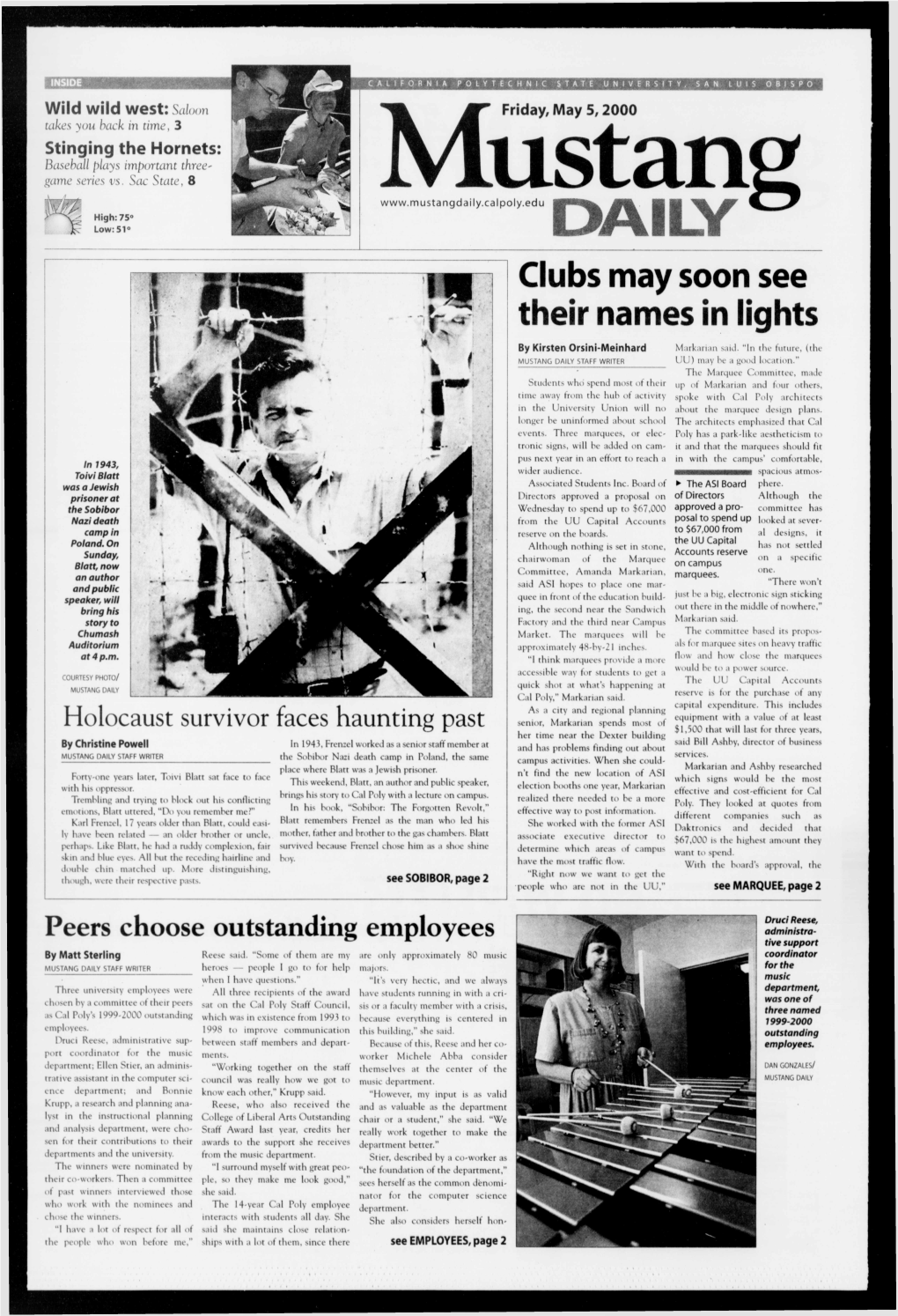 Mustang Daily, May 5, 2000