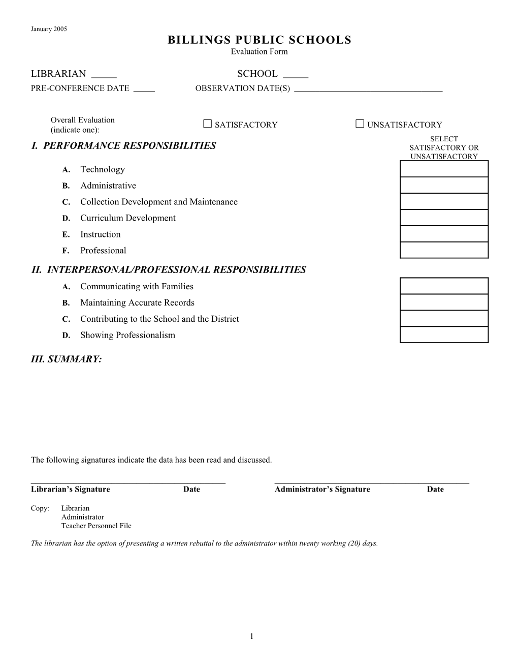 Teacher Evaluation Forms