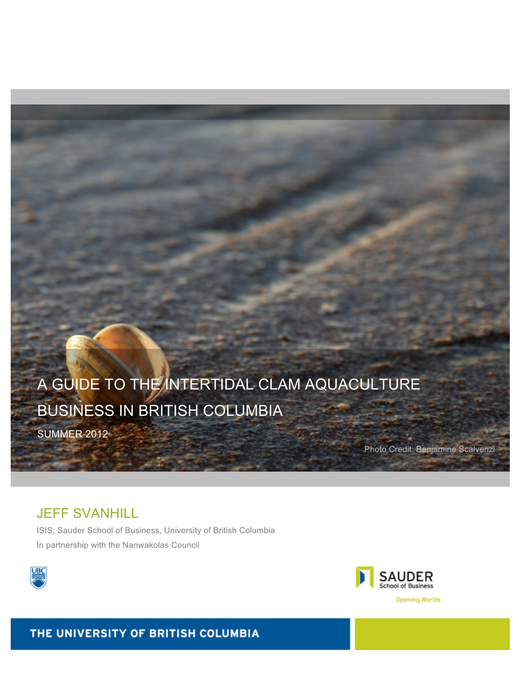 A Guide to Intertidal Clam Aquaculture Business in BC.Pdf