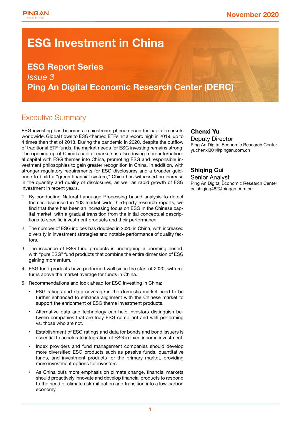 ESG Investment in China