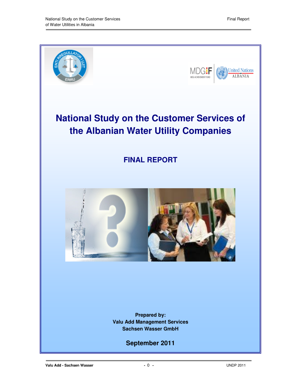 National Study on the Customer Services of the Albanian Water Utility Companies
