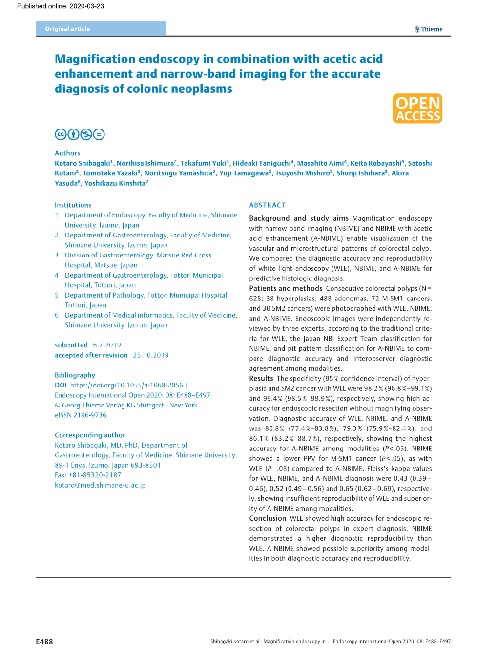 Magnification Endoscopy in Combination with Acetic Acid Enhancement and Narrow-Band Imaging for the Accurate Diagnosis of Colonic Neoplasms