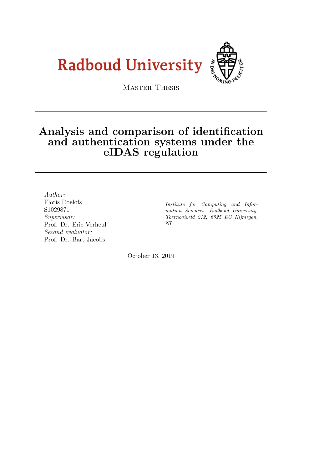 Analysis and Comparison of Identification and Authentication