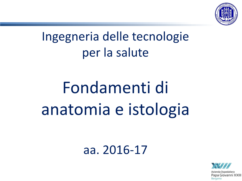 Fondamenti Di Anatomia E Istologia