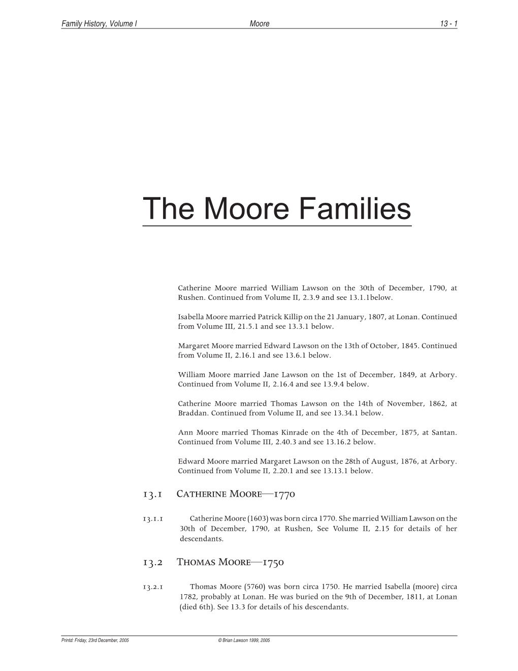 The Moore Families