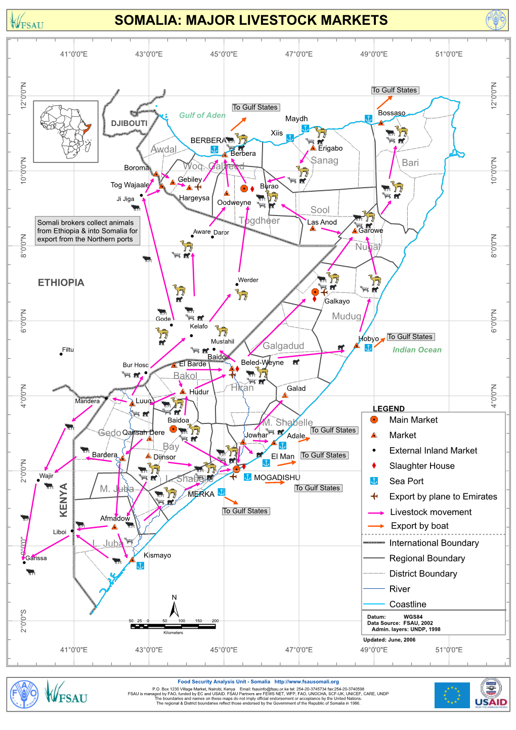 2007 Major Livestock Markets in Somalia