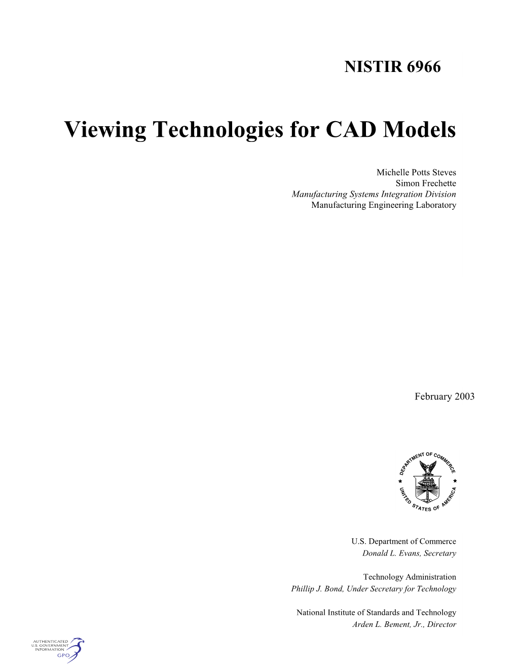 Viewing Technologies for CAD Models