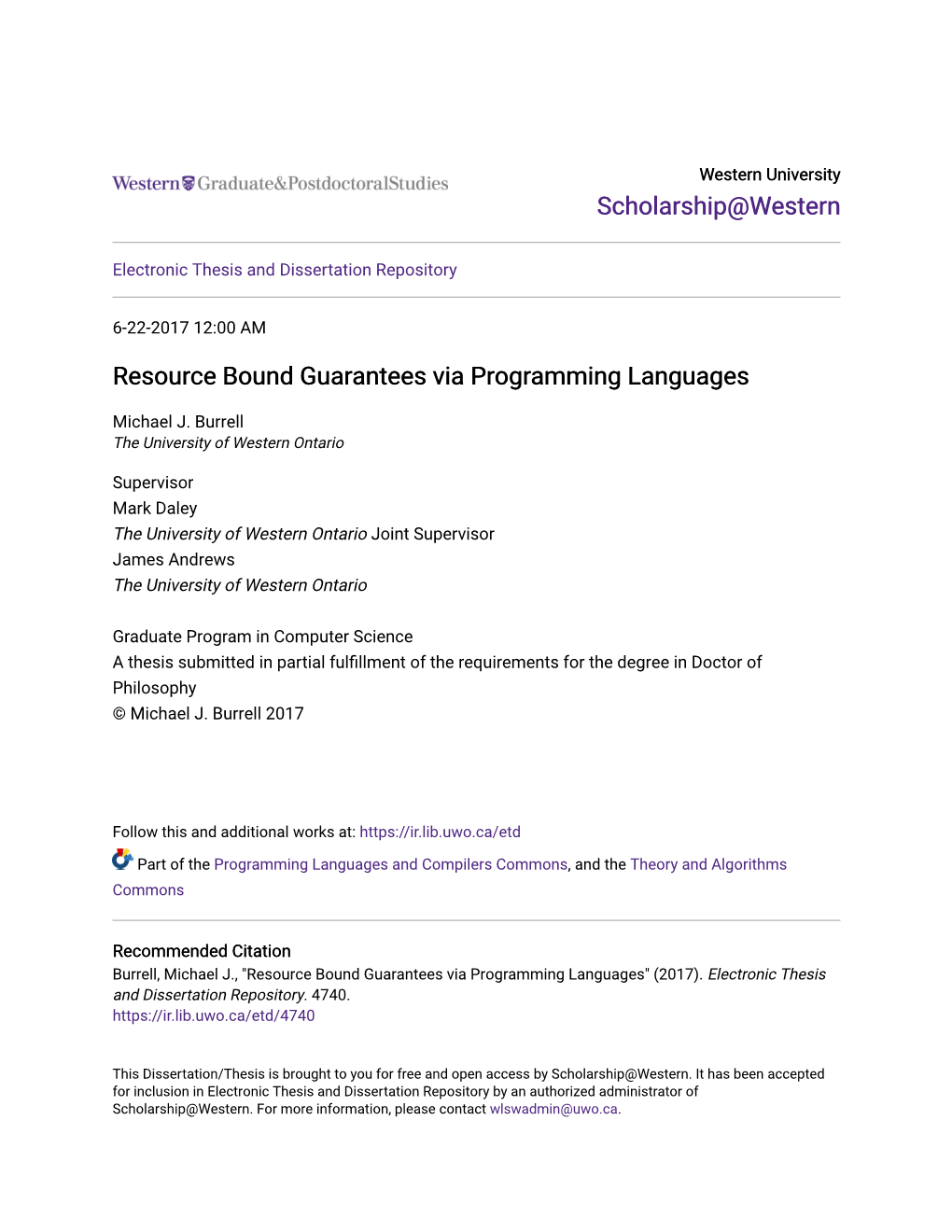 Resource Bound Guarantees Via Programming Languages