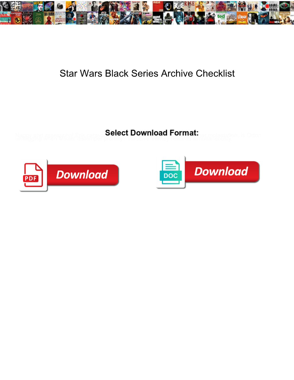 Star Wars Black Series Archive Checklist