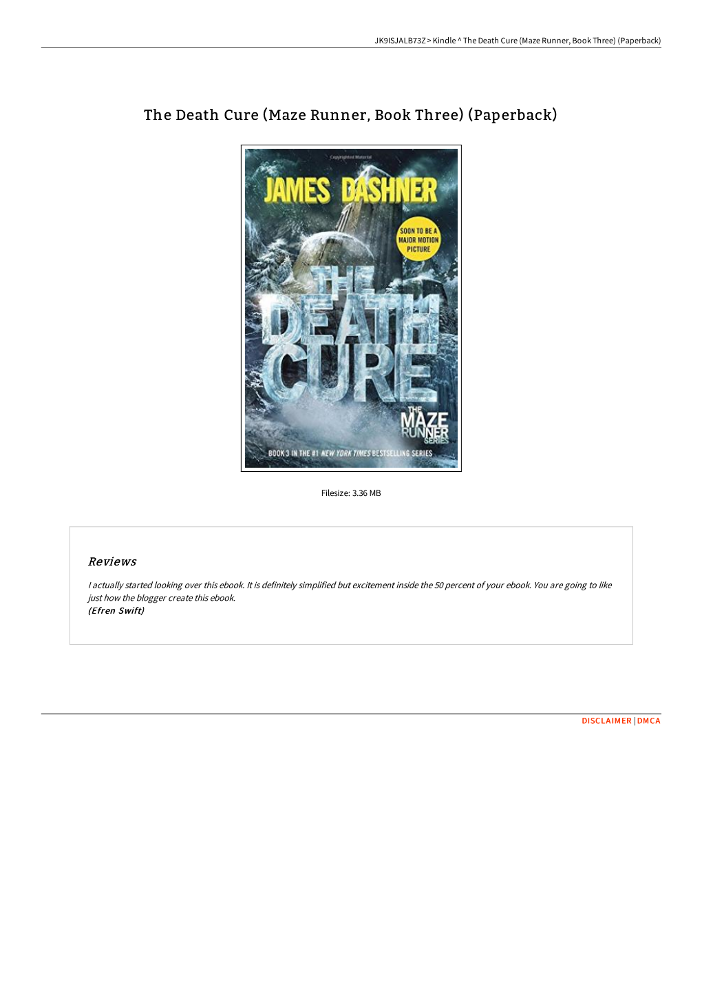 Get Kindle \\ the Death Cure (Maze Runner, Book Three) (Paperback)