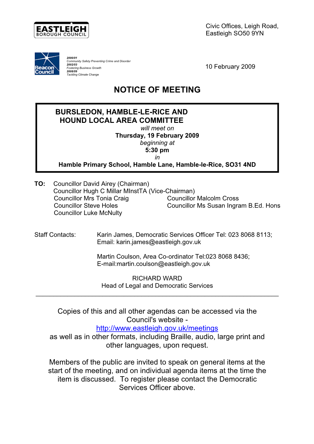 Notice of Meeting