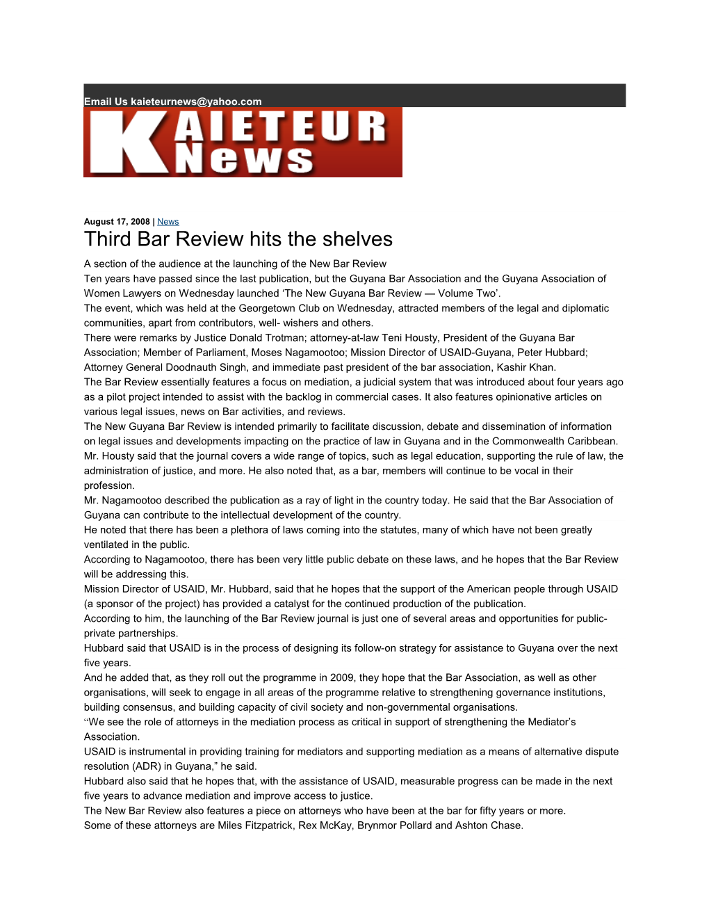 Third Bar Review Hits the Shelves