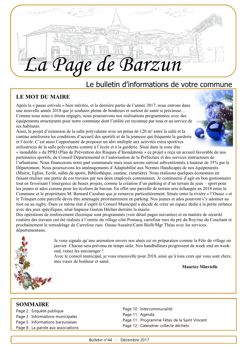 La Page De Barzun Le Bulletin D’Informations De Votre Commune