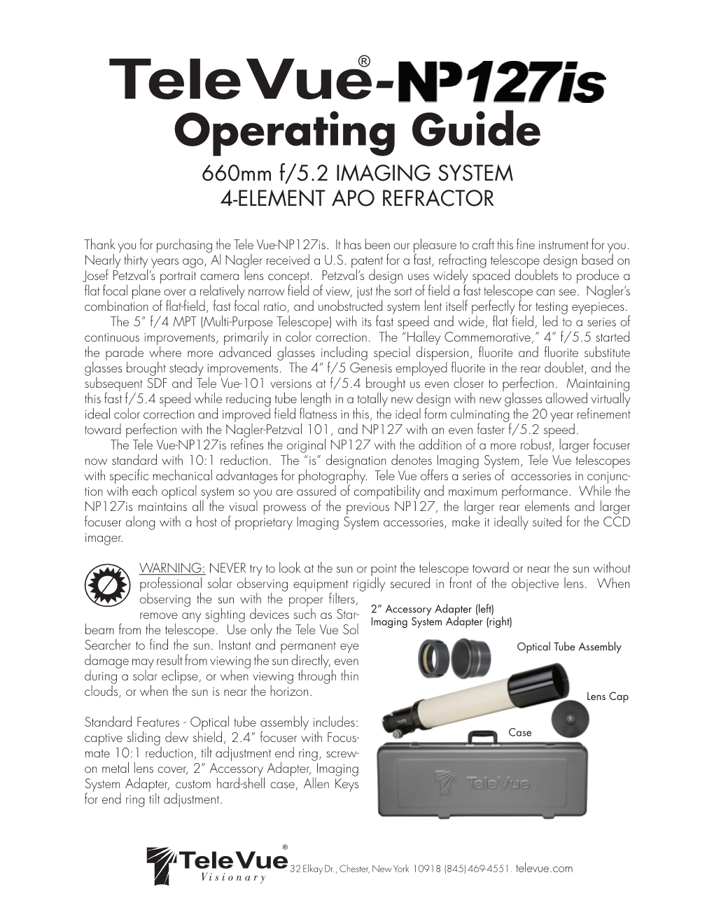 Tele Vue-Np127is Operating Guide