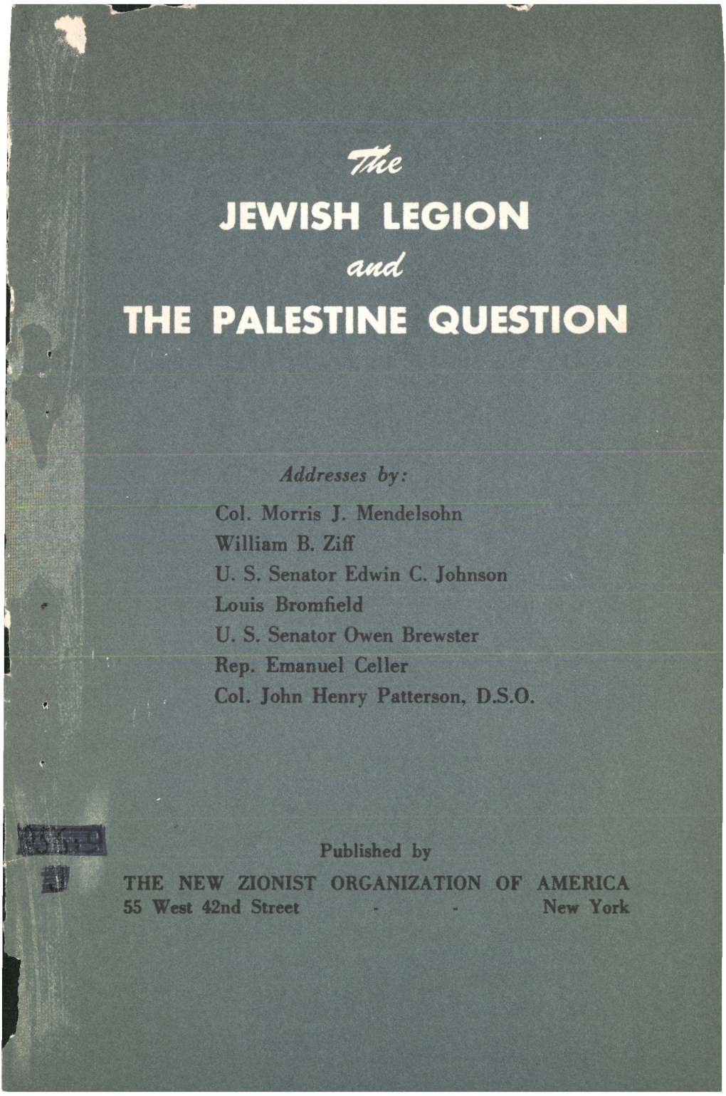THE JEWISH LEGION and the PALESTINE QUESTION.Pdf