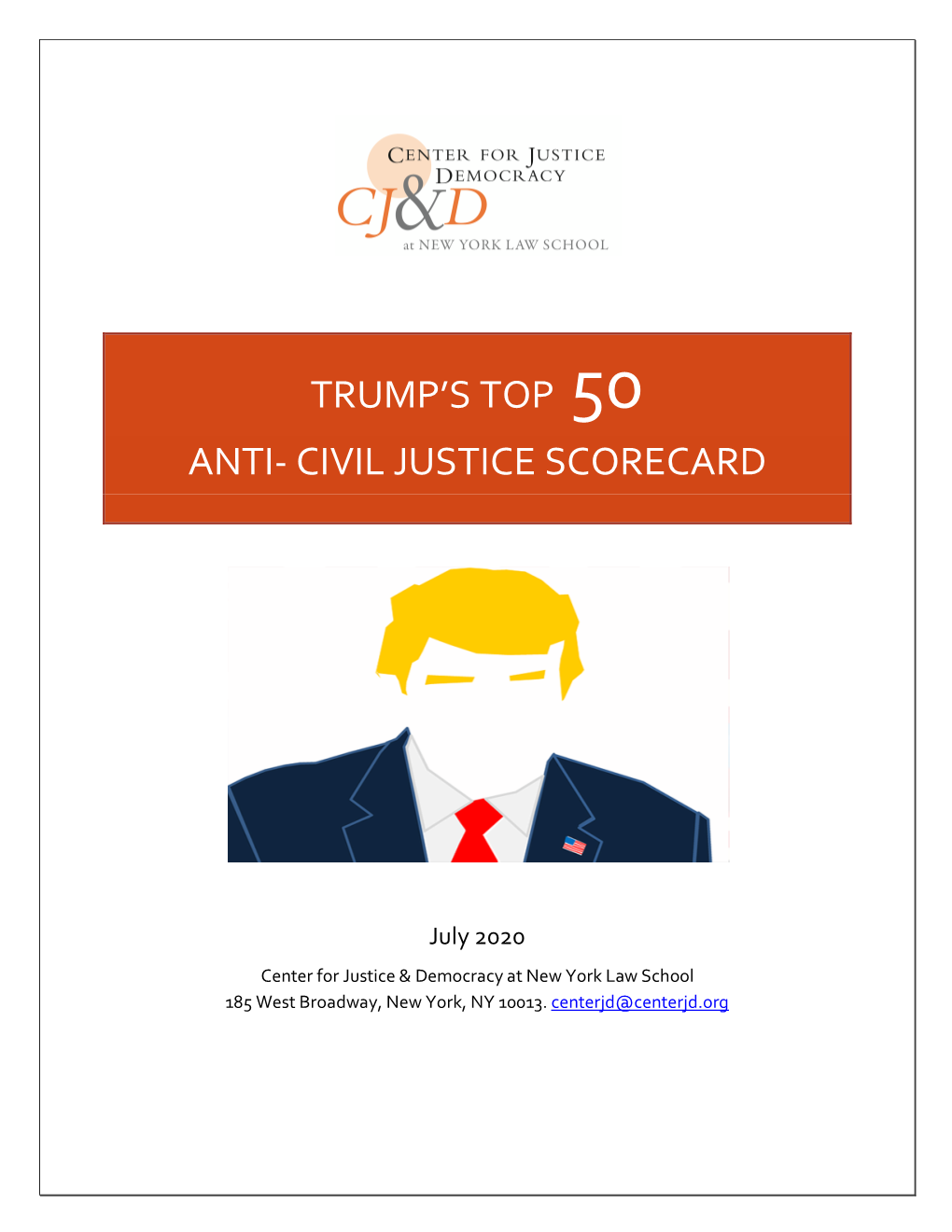 Trump's Top 50 Anti- Civil Justice Scorecard