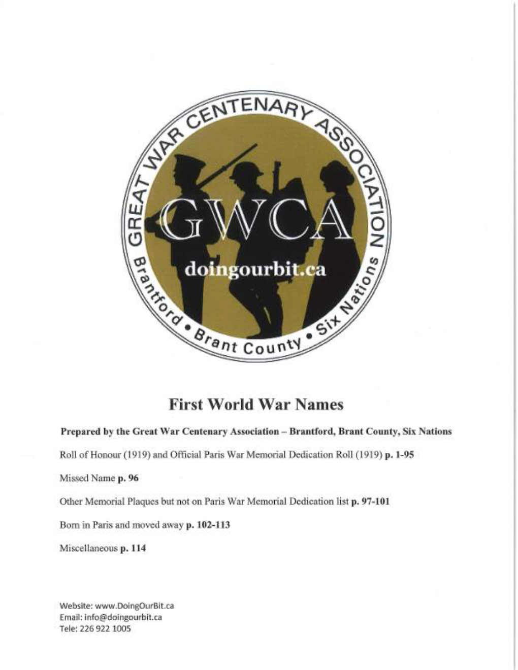 First World War Names