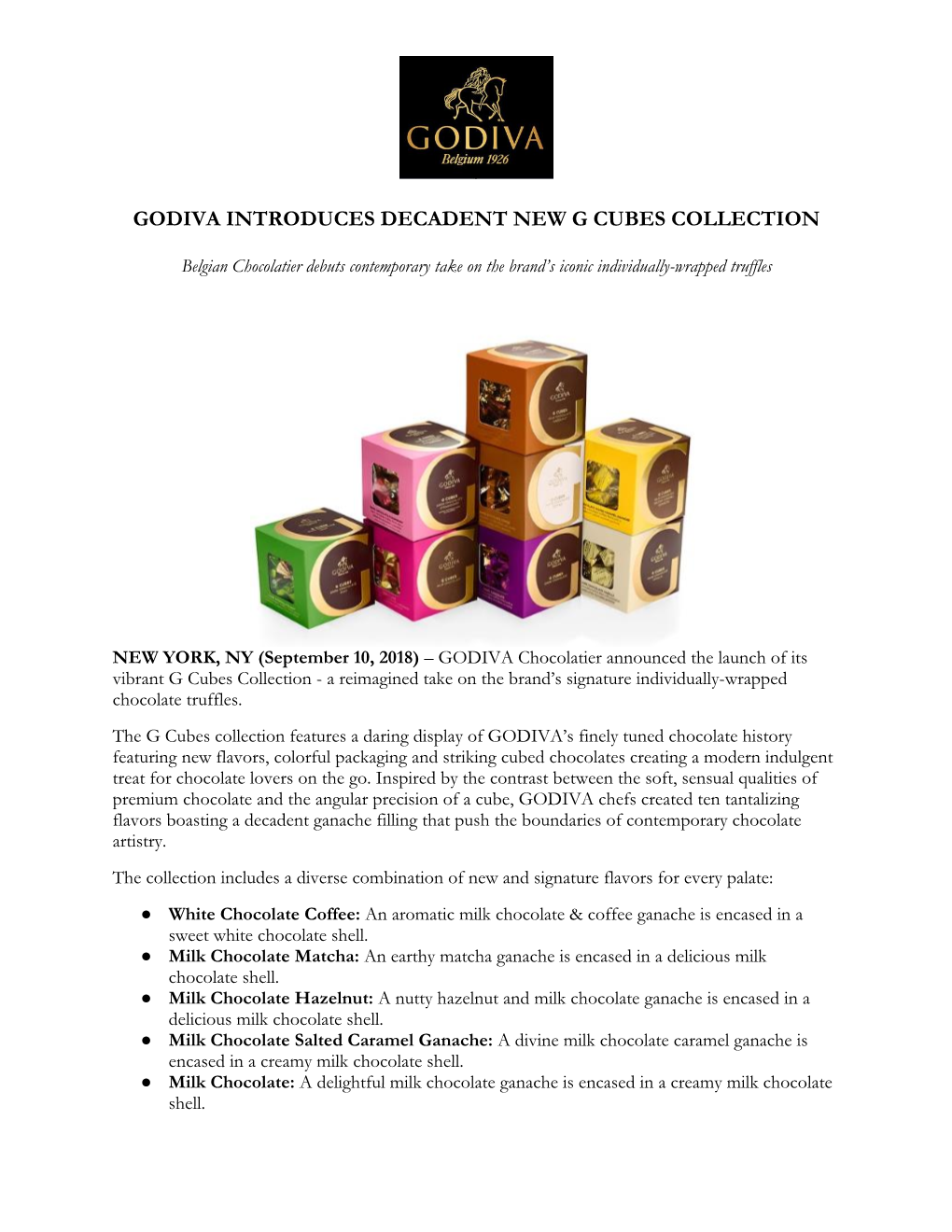Godiva Introduces Decadent New G Cubes Collection