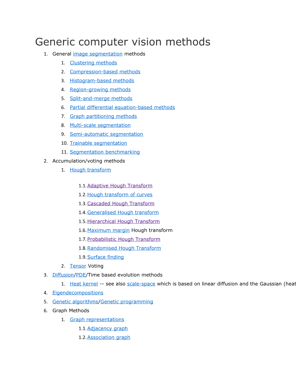 Generic Computer Vision Methods