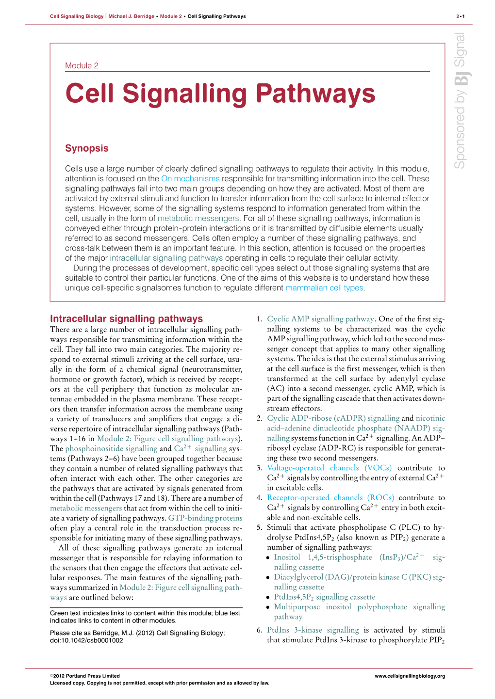 Cell Signalling Pathways 2 1