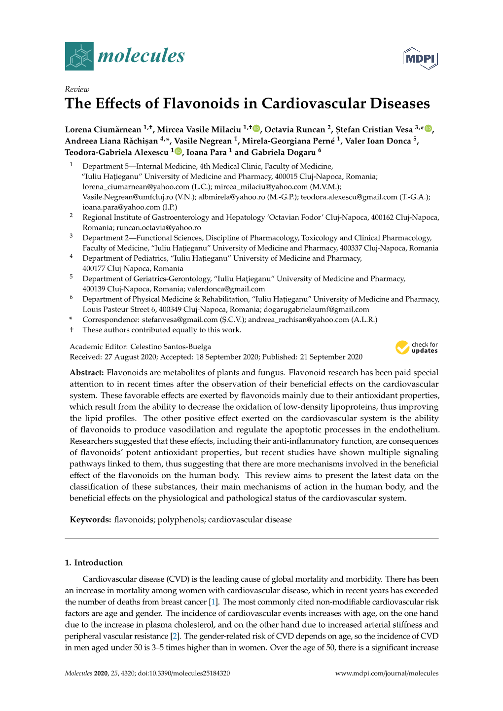 The Effects of Flavonoids in Cardiovascular Diseases