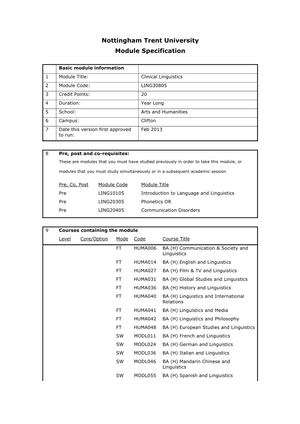 Clinical Linguistics