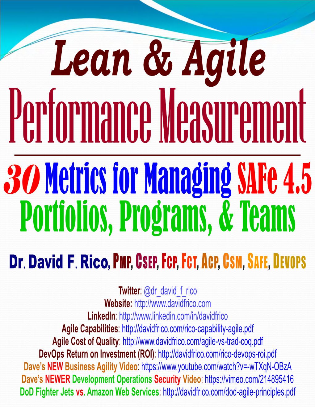 30 Metrics for Managing Safe 4.5 Portfolios, Programs, & Teams