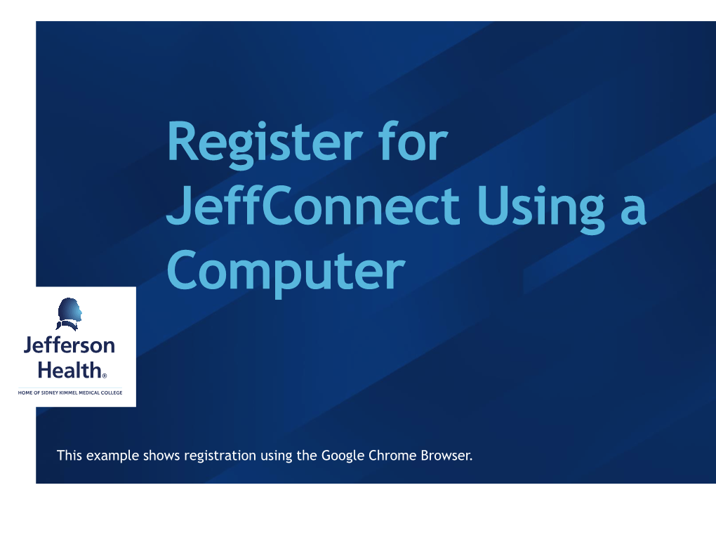 Register for Jeffconnect Using a Computer