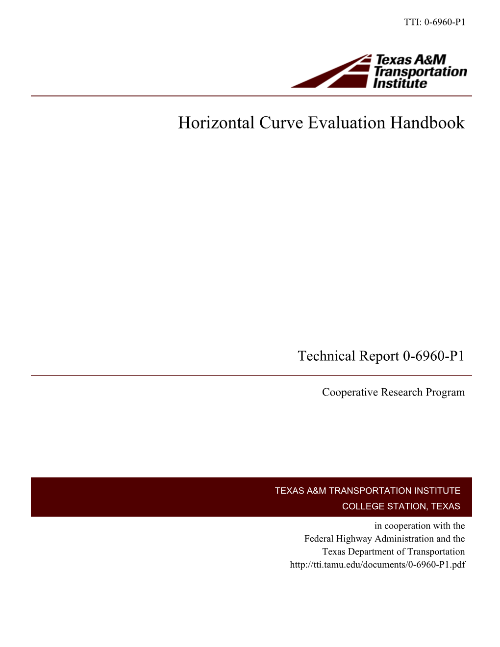 Horizontal Curve Evaluation Handbook