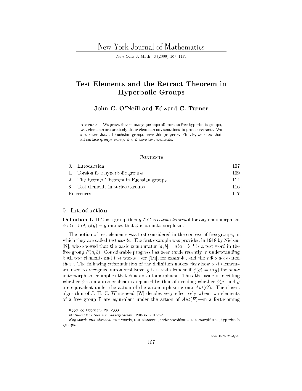 Test Elements and the Retract Theorem in Hyperbolic Groups �