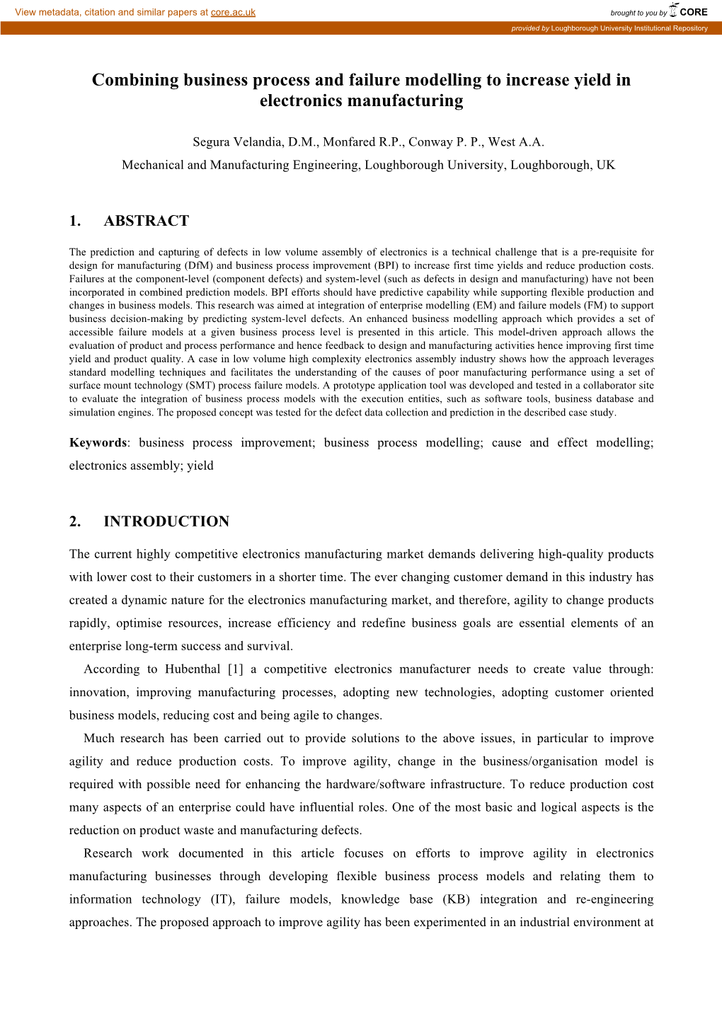 Combining Business Process and Failure Modelling to Increase Yield in Electronics Manufacturing