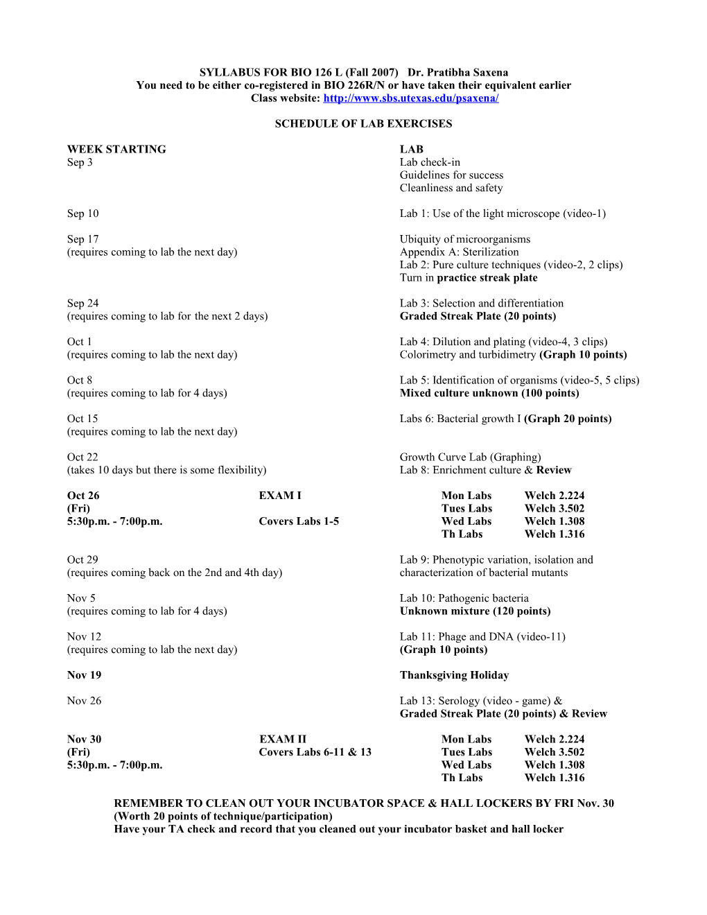 SYLLABUS for MIC129K (Spring 1997)