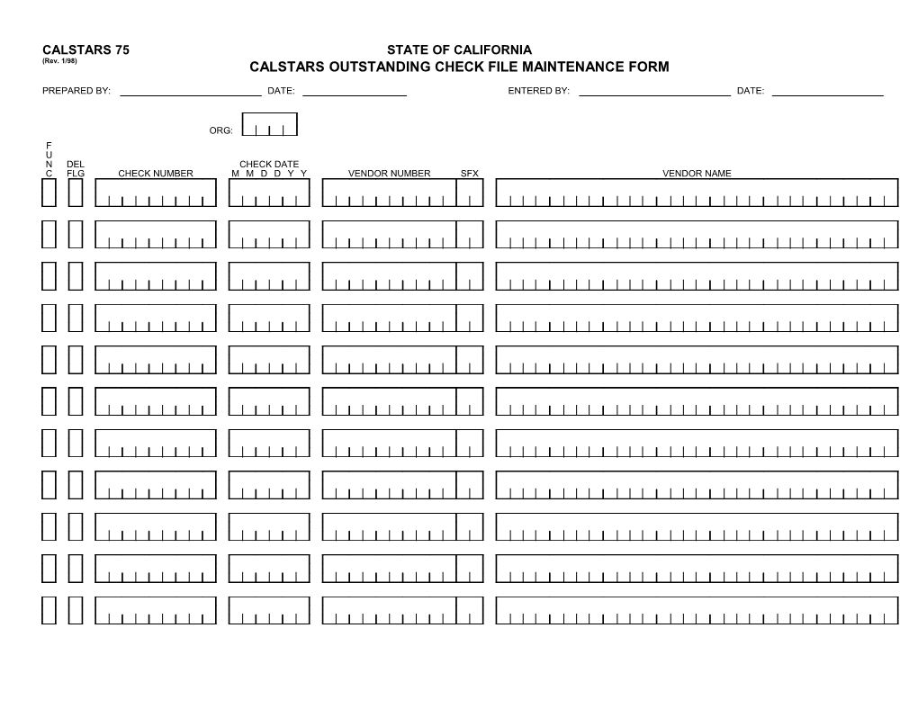 Calstars 51	State of California	Org:______