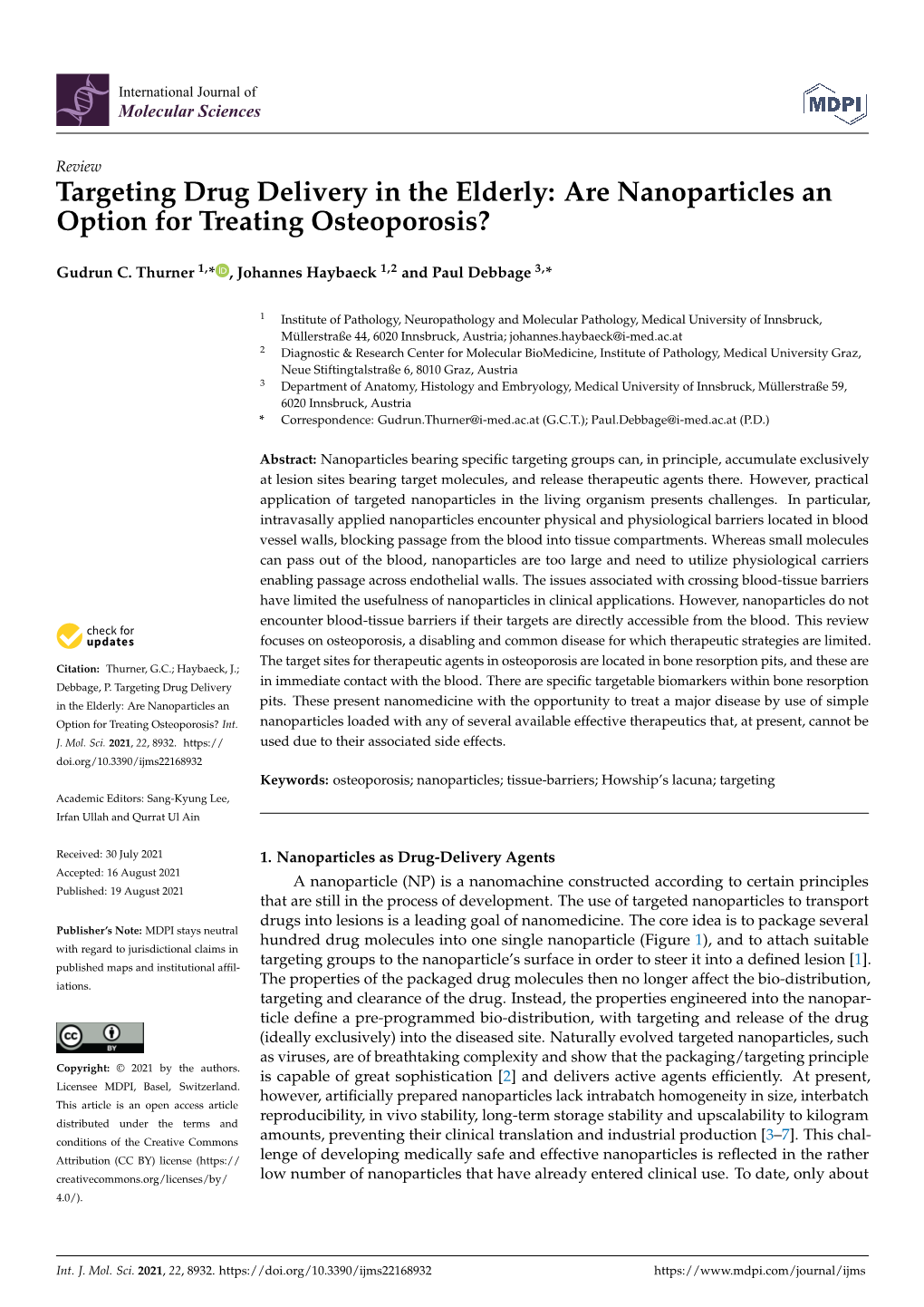 Are Nanoparticles an Option for Treating Osteoporosis?