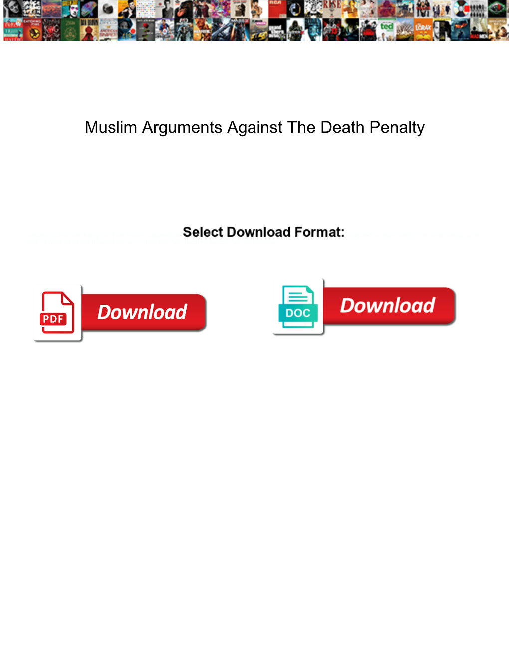 Muslim Arguments Against the Death Penalty