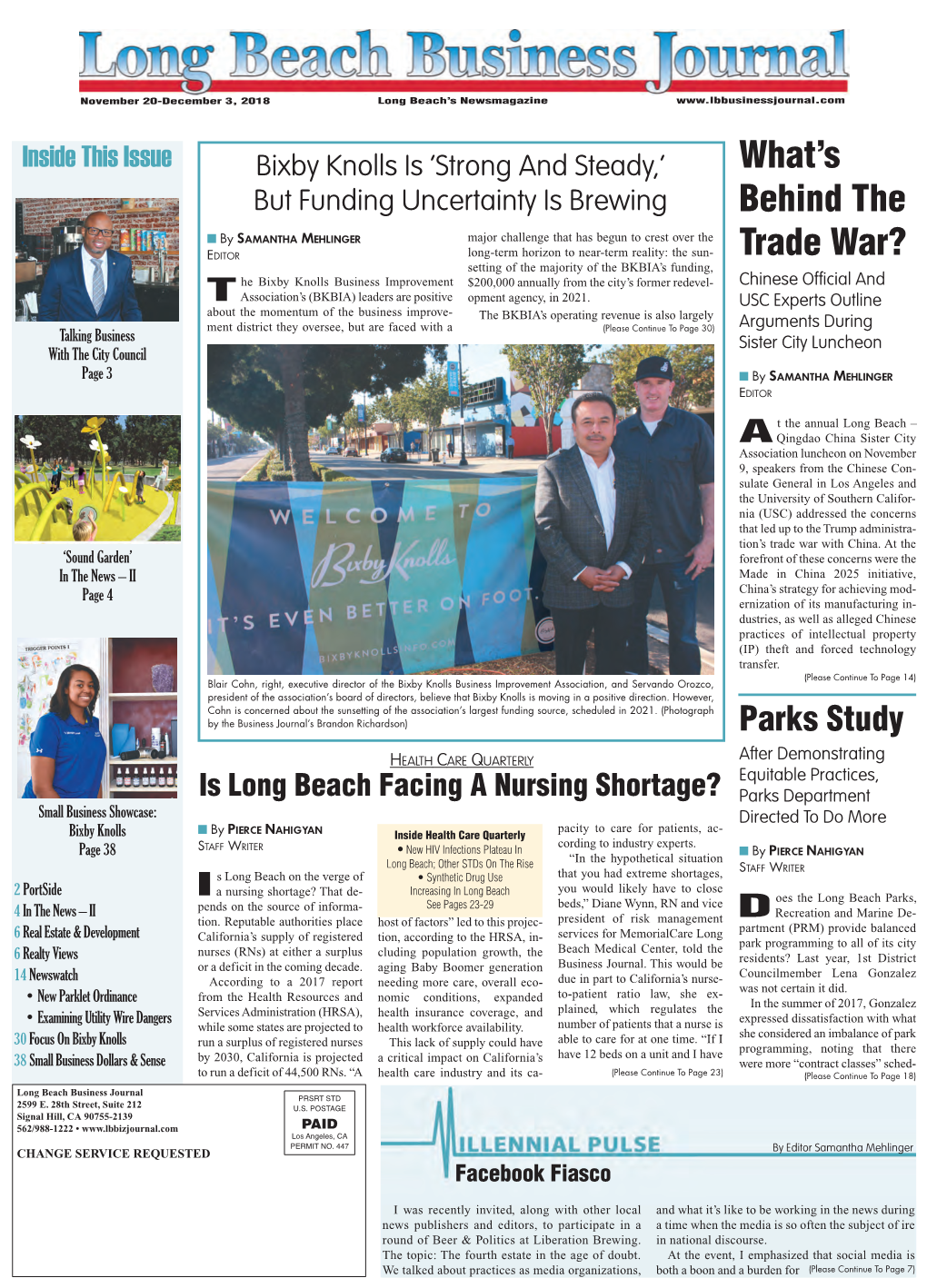 November 20-December 3, 2018 Long Beach’S Newsmagazine