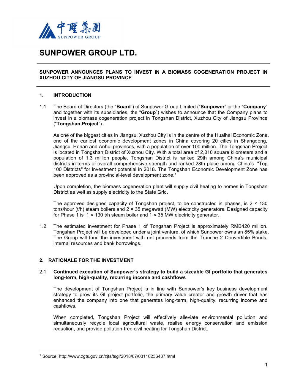 Sunpower Group Ltd
