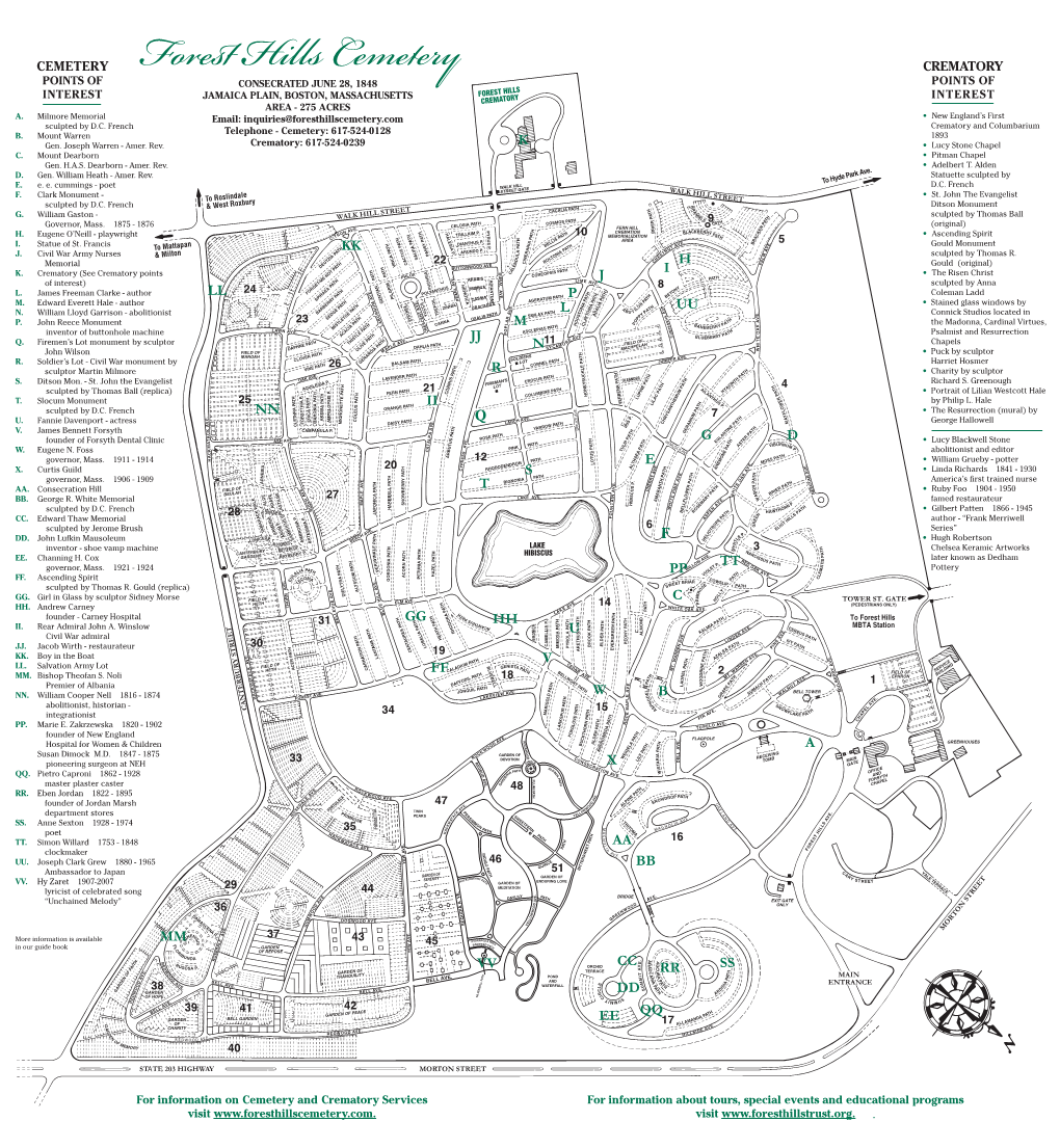 Map of Forest Hills Cemetery