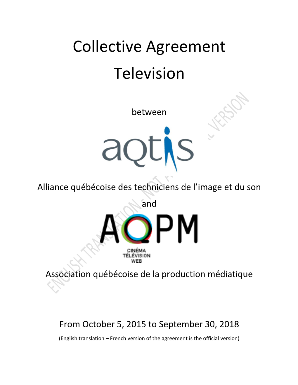 Collective Agreement Television