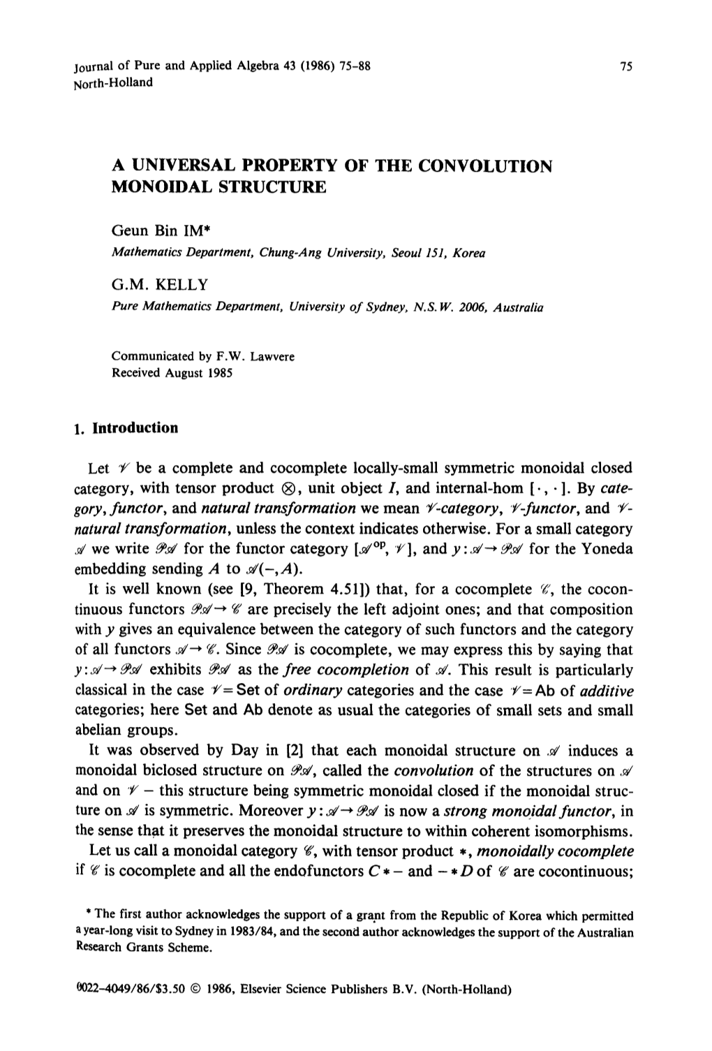 A Universal Property of the Convolution Monoidal Structure