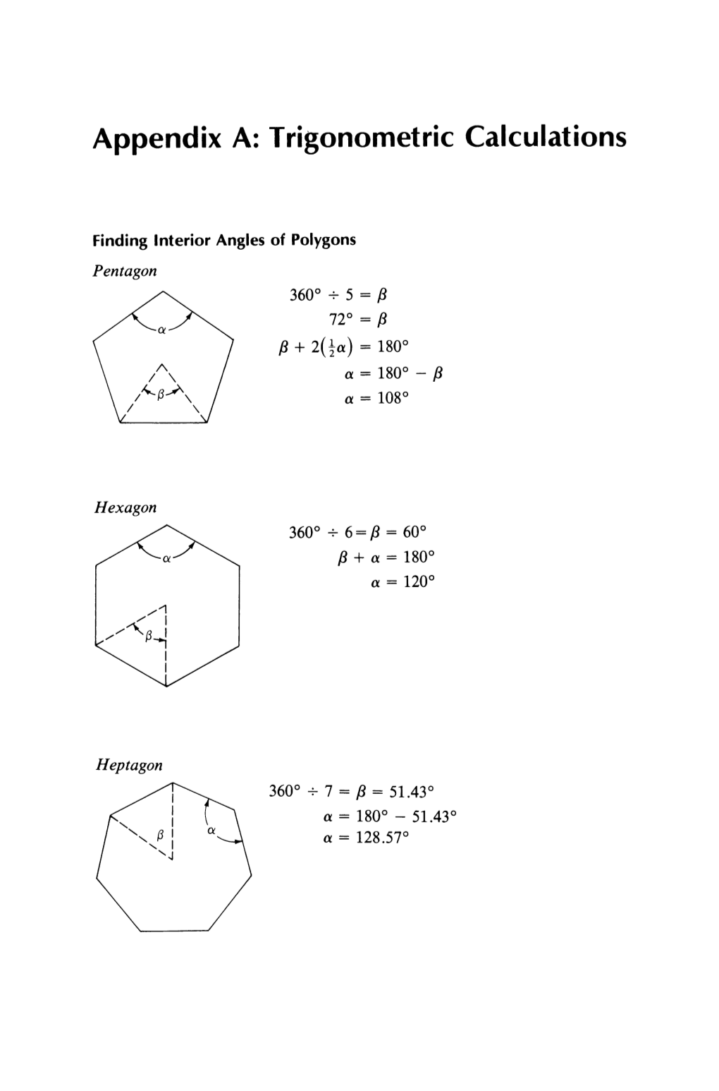 Appendix A: Trigonometric Calculations