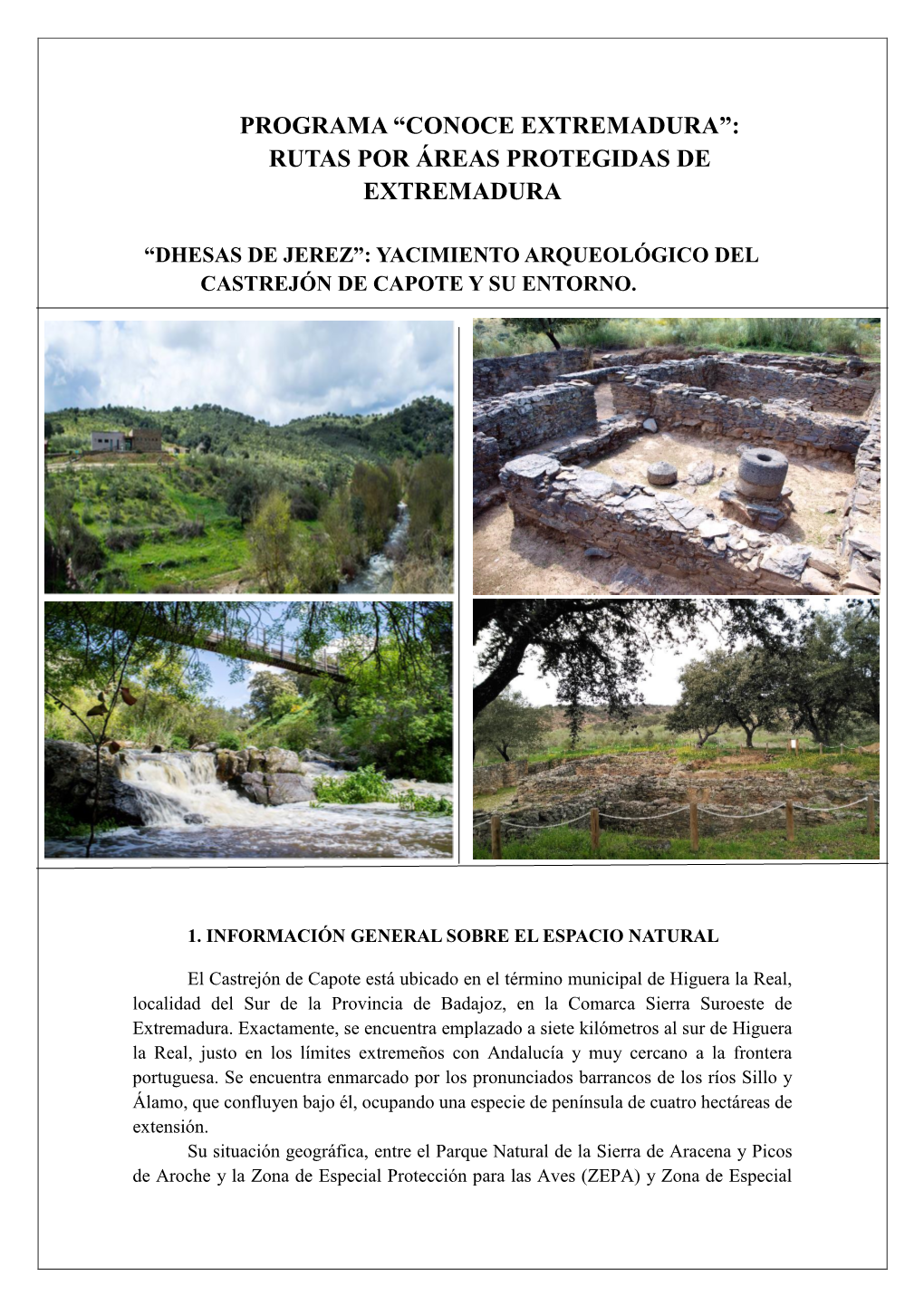 Programa “Conoce Extremadura”: Rutas Por Áreas Protegidas De Extremadura