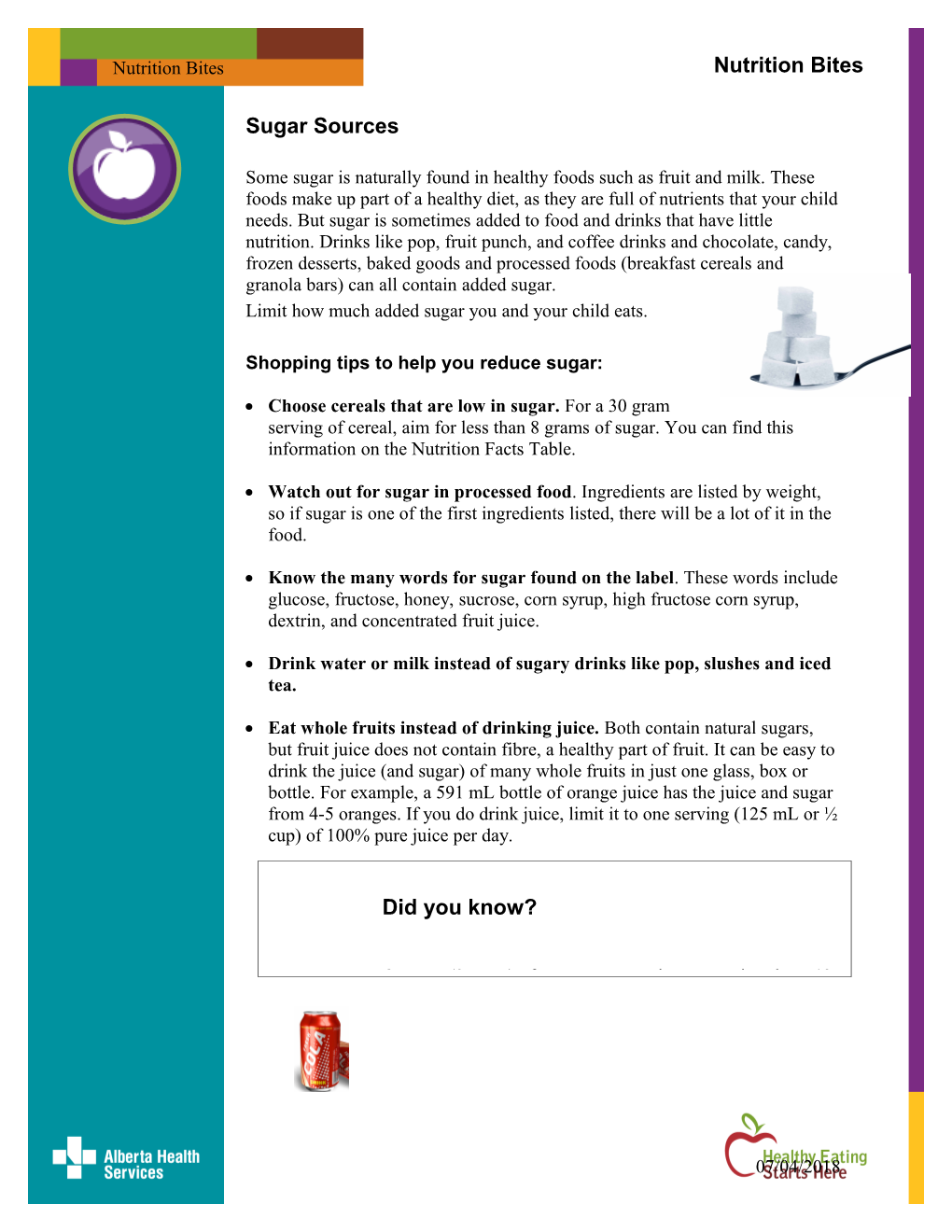 Limit How Much Added Sugar You and Your Child Eats