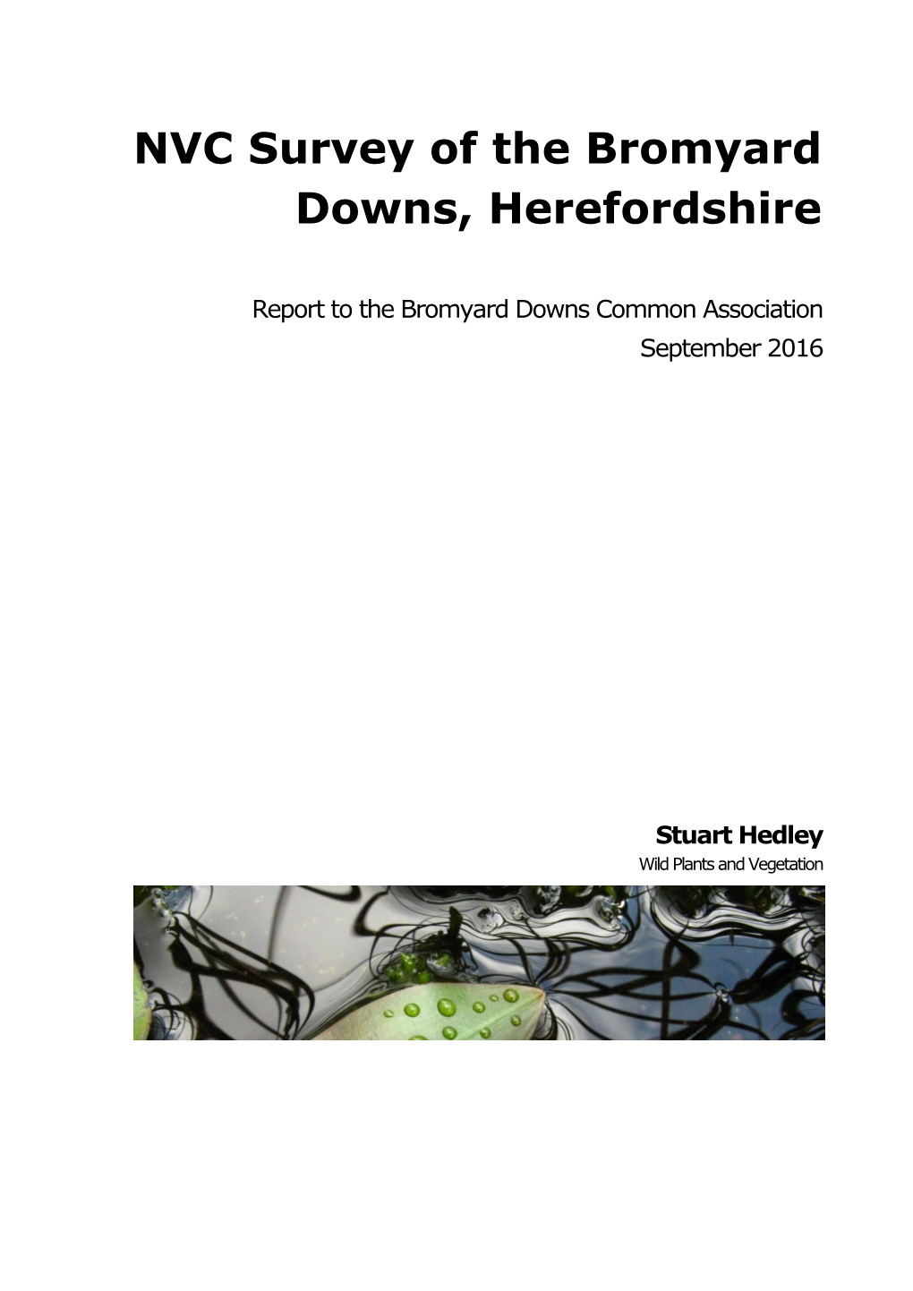 NVC Survey of the Bromyard Downs, Herefordshire