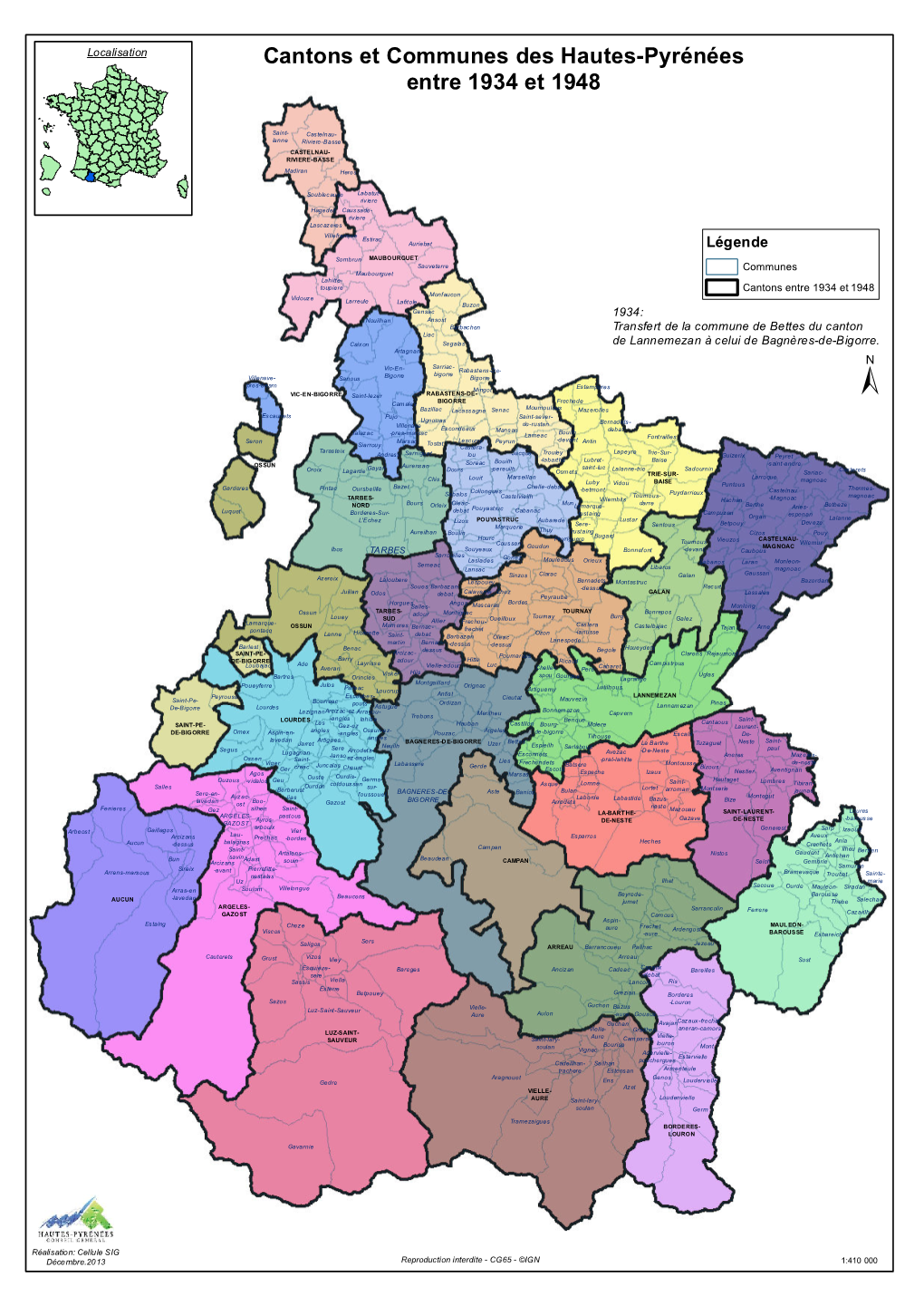 Cantons Et Communes Des Hautes-Pyrénées Entre 1934 Et 1948