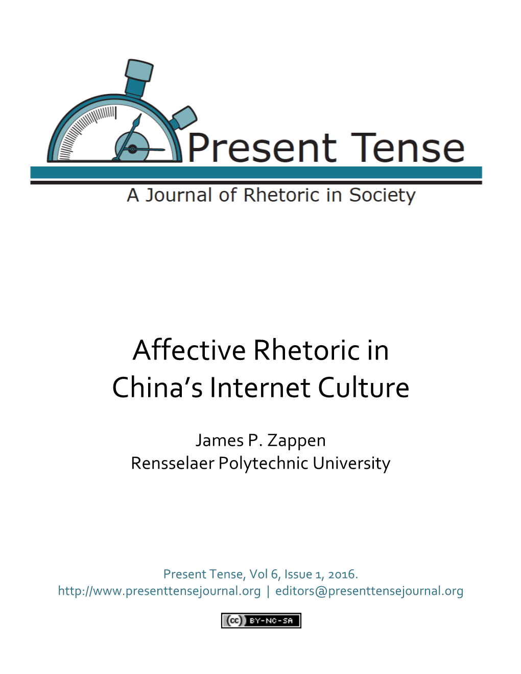 Affective Rhetoric in China's Internet Culture