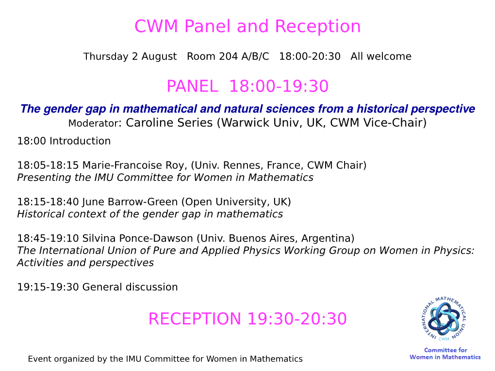 CWM Panel and Reception