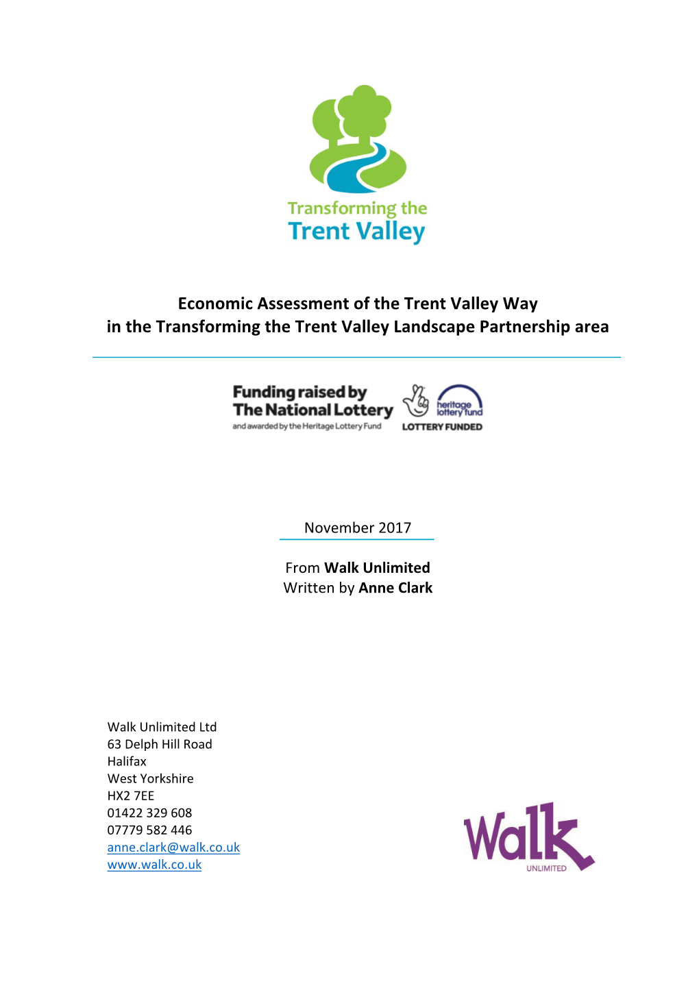 Economic Assessment of the Trent Valley Way in the Transforming the Trent Valley Landscape Partnership Area