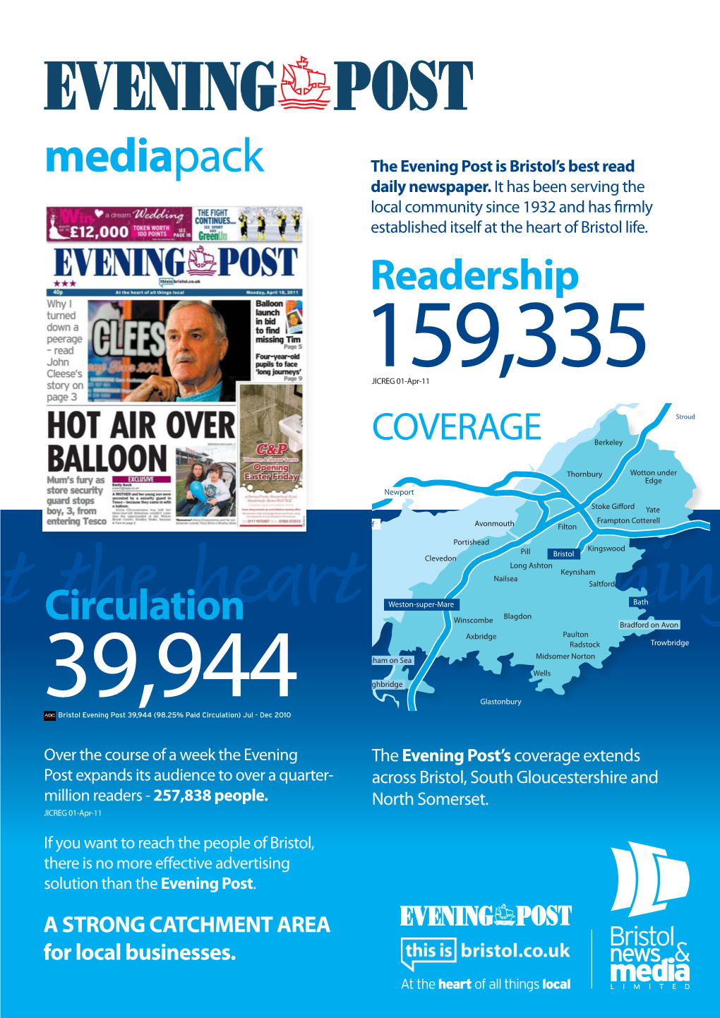 Mediapack the Evening Post Is Bristol’S Best Read Daily Newspaper